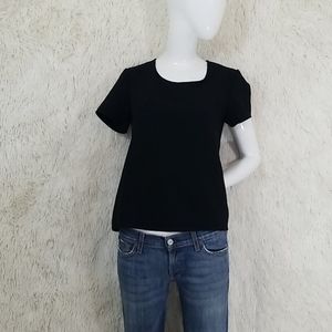 W5 ANTHROPOLOGIE crop top blouse black size small